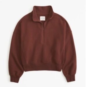 Abercrombie & Fitch Red Essential Sunday Half Zip